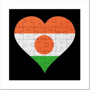 Nigerien Jigsaw Puzzle Heart Design - Gift for Nigerien With Niger Roots Posters and Art